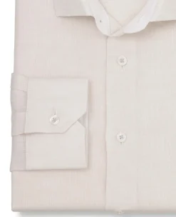 Bertram Cream Linen Made-To-Measure Shirt