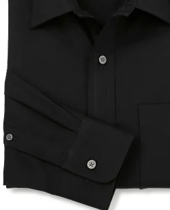 Black Fine Twill Classic Fit Formal Shirt - Single Cuff