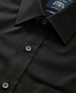 Black Fine Twill Classic Fit Formal Shirt - Single Cuff