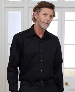 Black Fine Twill Classic Fit Formal Shirt - Single Cuff