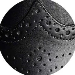 Black Leather Brogue Derby Shoes