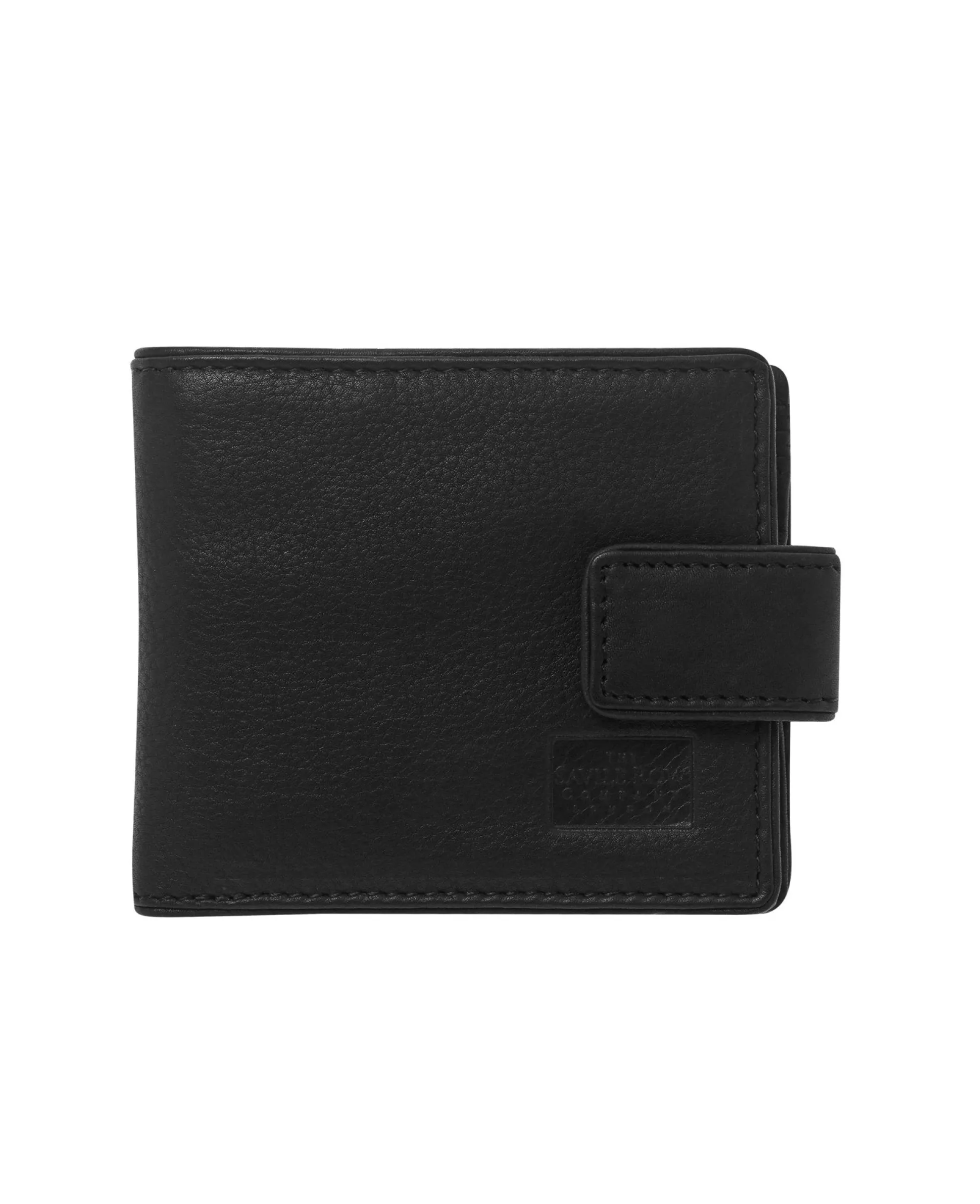 Black Leather Classic Tab Coin Wallet