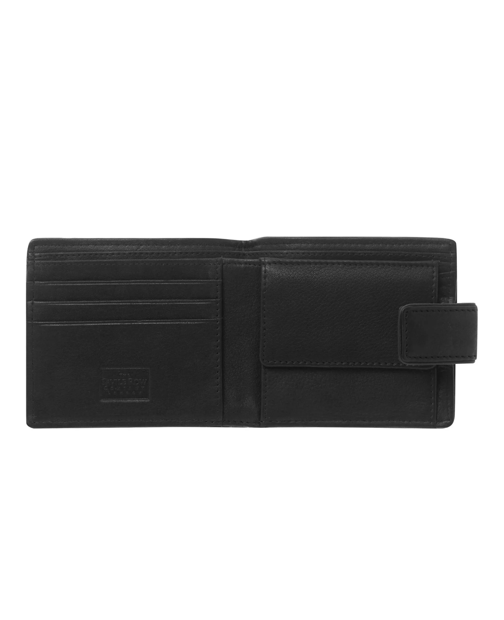 Black Leather Classic Tab Coin Wallet