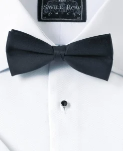 Black Ready Tied Silk Bow Tie