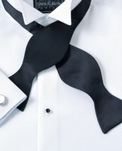 Black Self Bow Silk Tie