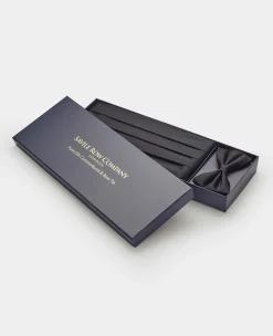 Black Silk Cummerbund & Ready Bow Tie Set