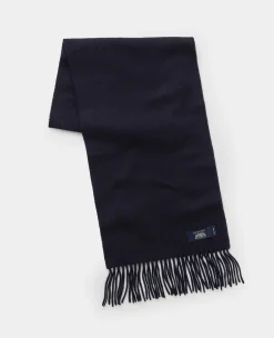 Black Virgin Wool Fringed Scarf