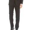 Black Wool-Blend Suit Trousers