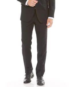 Black Wool-Blend Suit Trousers