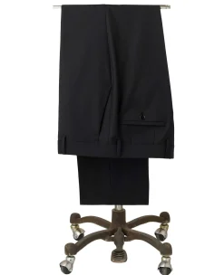 Black Wool Blend Suit Trousers
