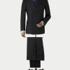 Black Wool Blend Tailored Double Breasted Suit