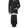 Black Wool-Blend Tailored Suit
