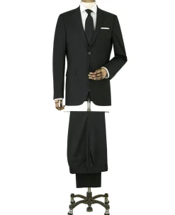 Black Wool-Blend Tailored Suit