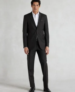 Black Wool-Blend Tailored Suit