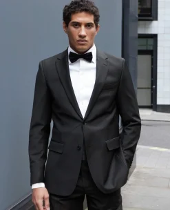 Black Wool-Blend Tailored Suit