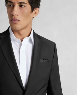 Black Wool-Blend Tailored Suit