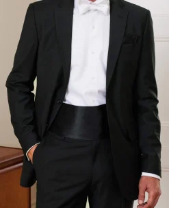 Black Wool-Blend Tailored Suit