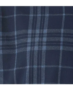 Blue Brushed Cotton Check Classic Fit Button-Down Casual Shirt