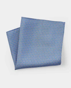 Blue Chain Silk Pocket Square