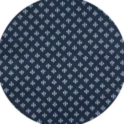 Blue Cotton Fleur De Lys Printed Lounge Shorts