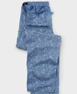 Blue Cotton Floral Lounge Pants