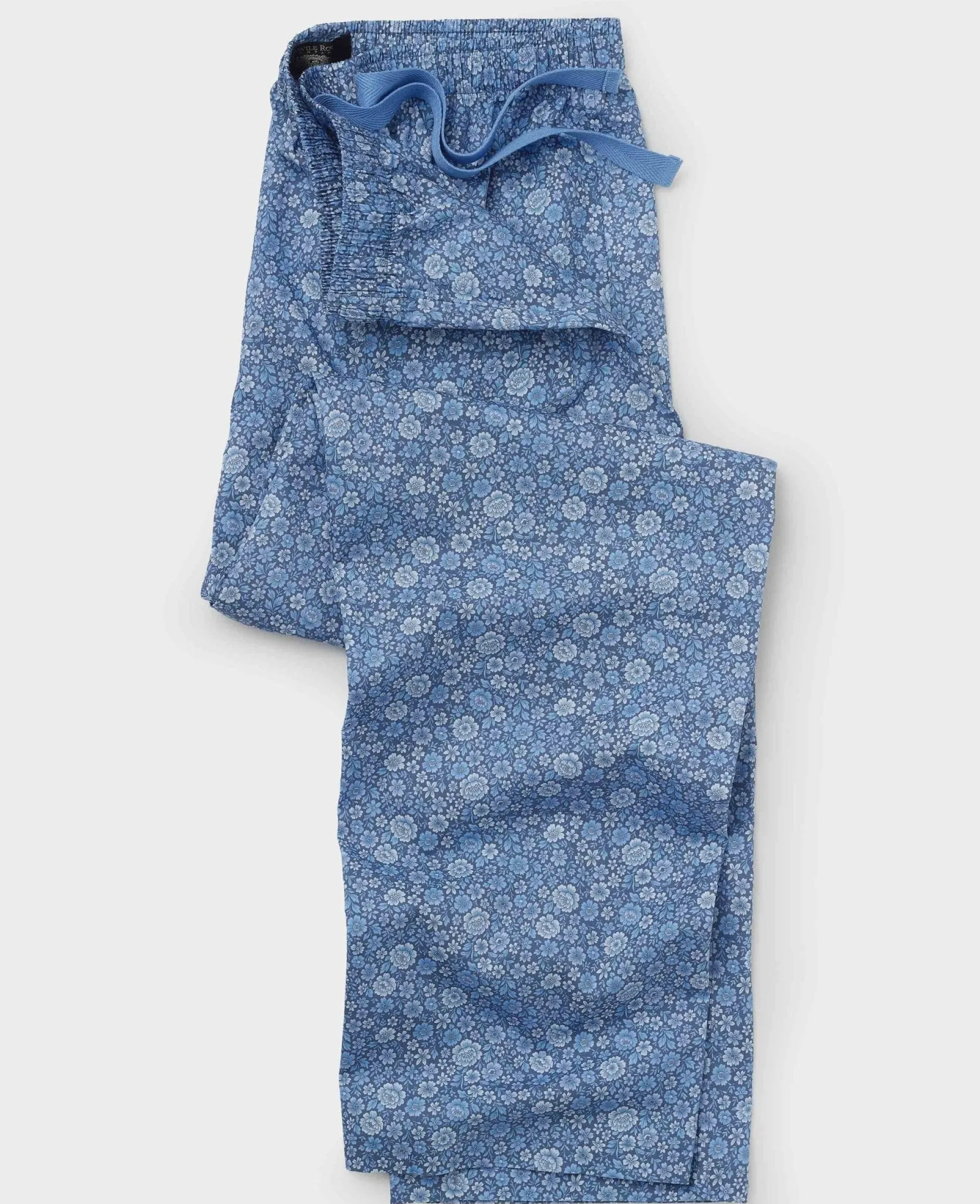 Blue Cotton Floral Lounge Pants