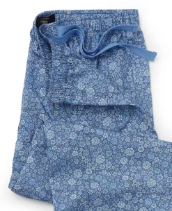 Blue Cotton Floral Lounge Pants