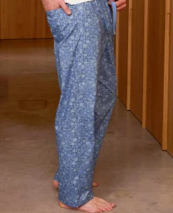 Blue Cotton Floral Lounge Pants