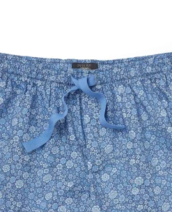 Blue Cotton Floral Lounge Shorts