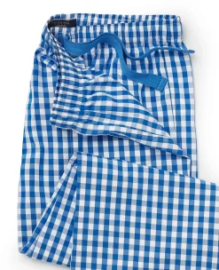 Blue Cotton Gingham Check Lounge Pants