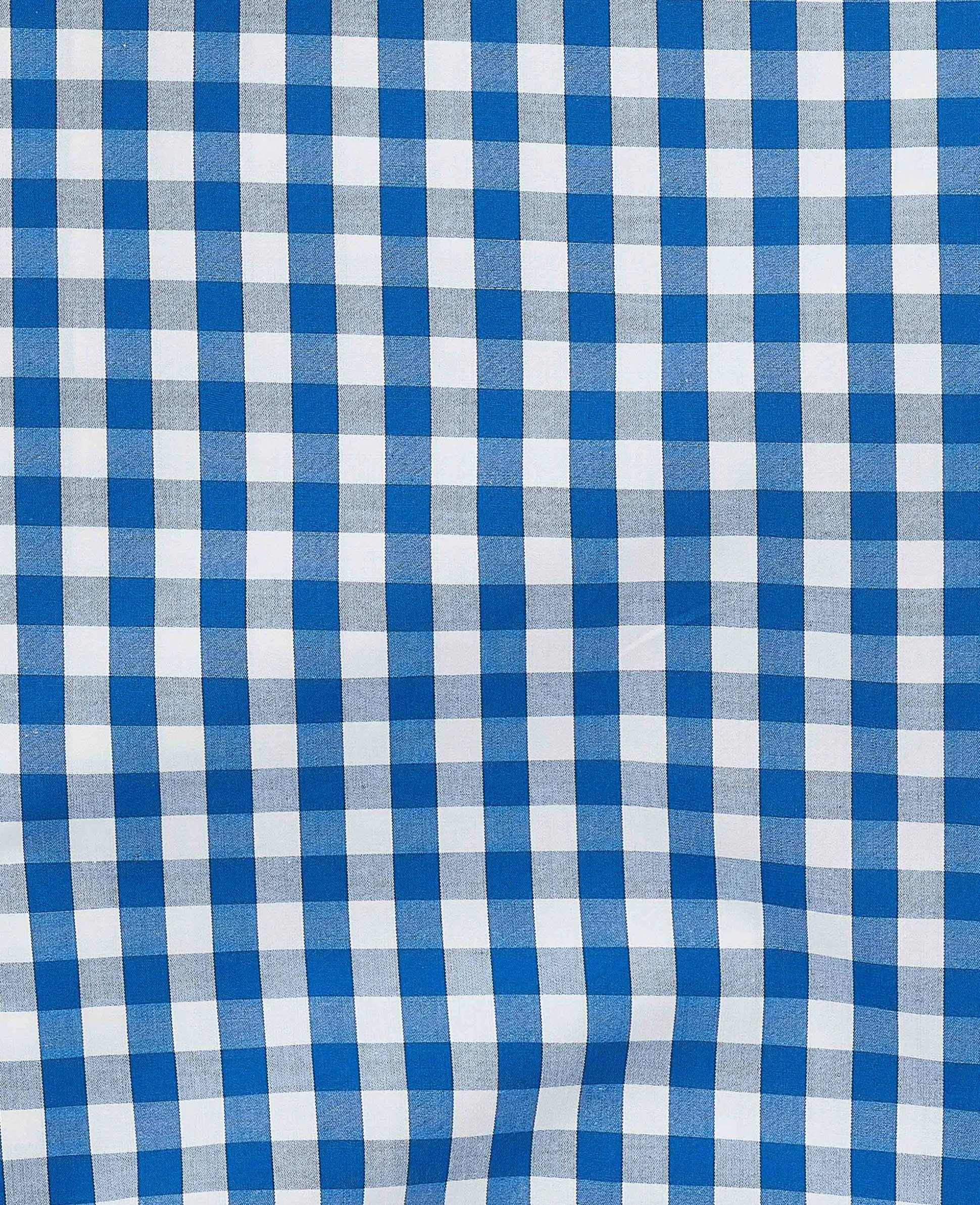 Blue Cotton Gingham Check Lounge Shorts