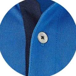 Blue Cotton Pique Short Sleeve Polo Shirt