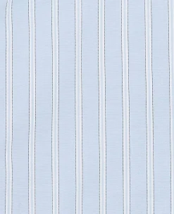 Blue Cotton Poplin Classic Fit Stripe Button-Down Smart Casual Shirt
