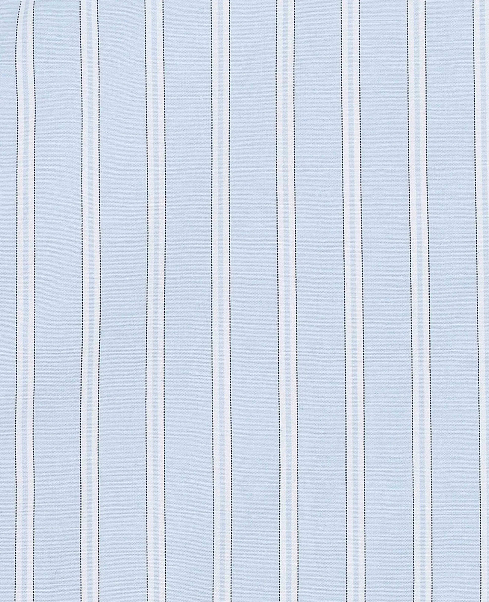 Blue Cotton Poplin Classic Fit Stripe Button-Down Smart Casual Shirt