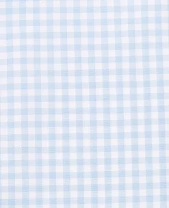 Blue Cotton Poplin Gingham Check Slim Fit Formal Shirt - Single Cuff