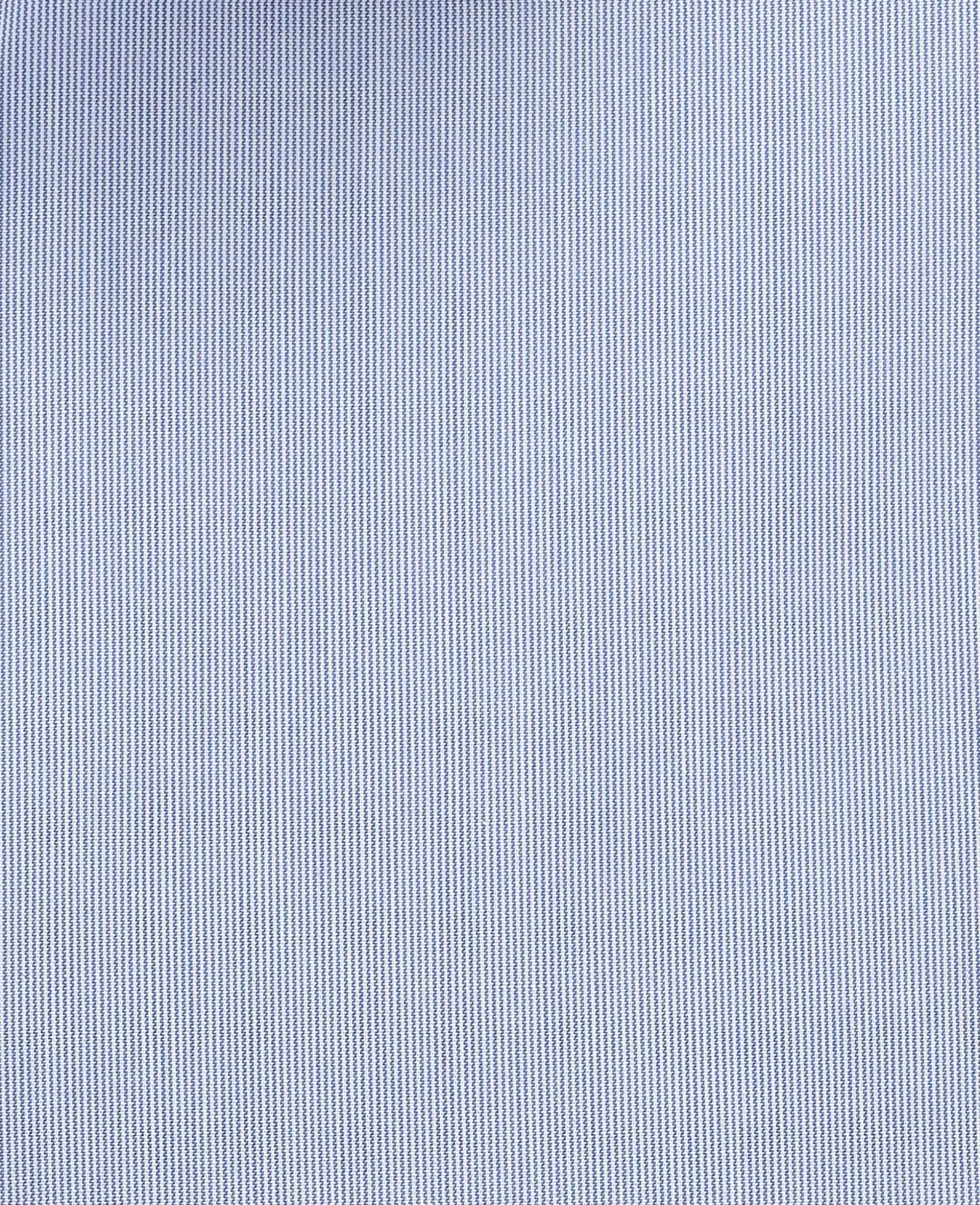 Blue Cotton Poplin Stripe Slim Fit Winchester Formal Shirt - Double Cuff