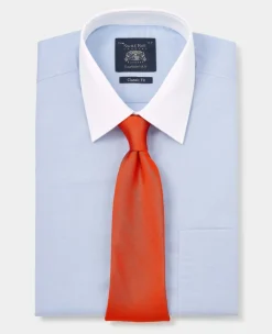 Blue Cotton Prince of Wales Check Classic Fit Winchester Formal Shirt - Double Cuff