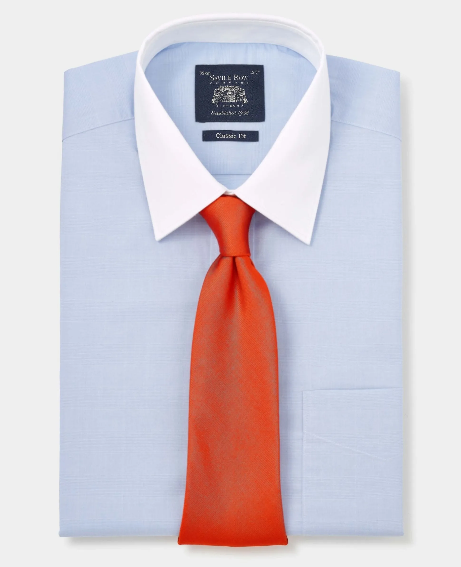 Blue Cotton Prince of Wales Check Classic Fit Winchester Formal Shirt - Double Cuff