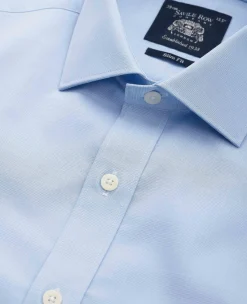 Blue Cotton Prince of Wales Check Slim Fit Formal Shirt - Single Cuff