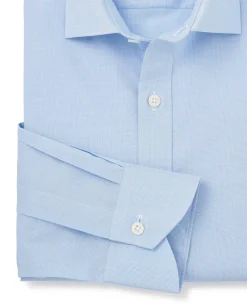 Blue Cotton Prince of Wales Check Slim Fit Formal Shirt - Single Cuff