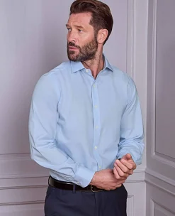 Blue Cotton Prince of Wales Check Slim Fit Formal Shirt - Single Cuff