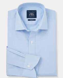 Blue Cotton Prince of Wales Check Slim Fit Formal Shirt - Single Cuff