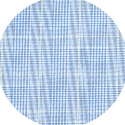 Blue Cotton Prince of Wales Check Slim Fit Formal Shirt - Double Cuff