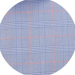 Blue Cotton Prince of Wales Check Classic Fit Formal Shirt - Double Cuff