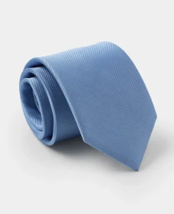 Blue Fine Twill Silk Tie