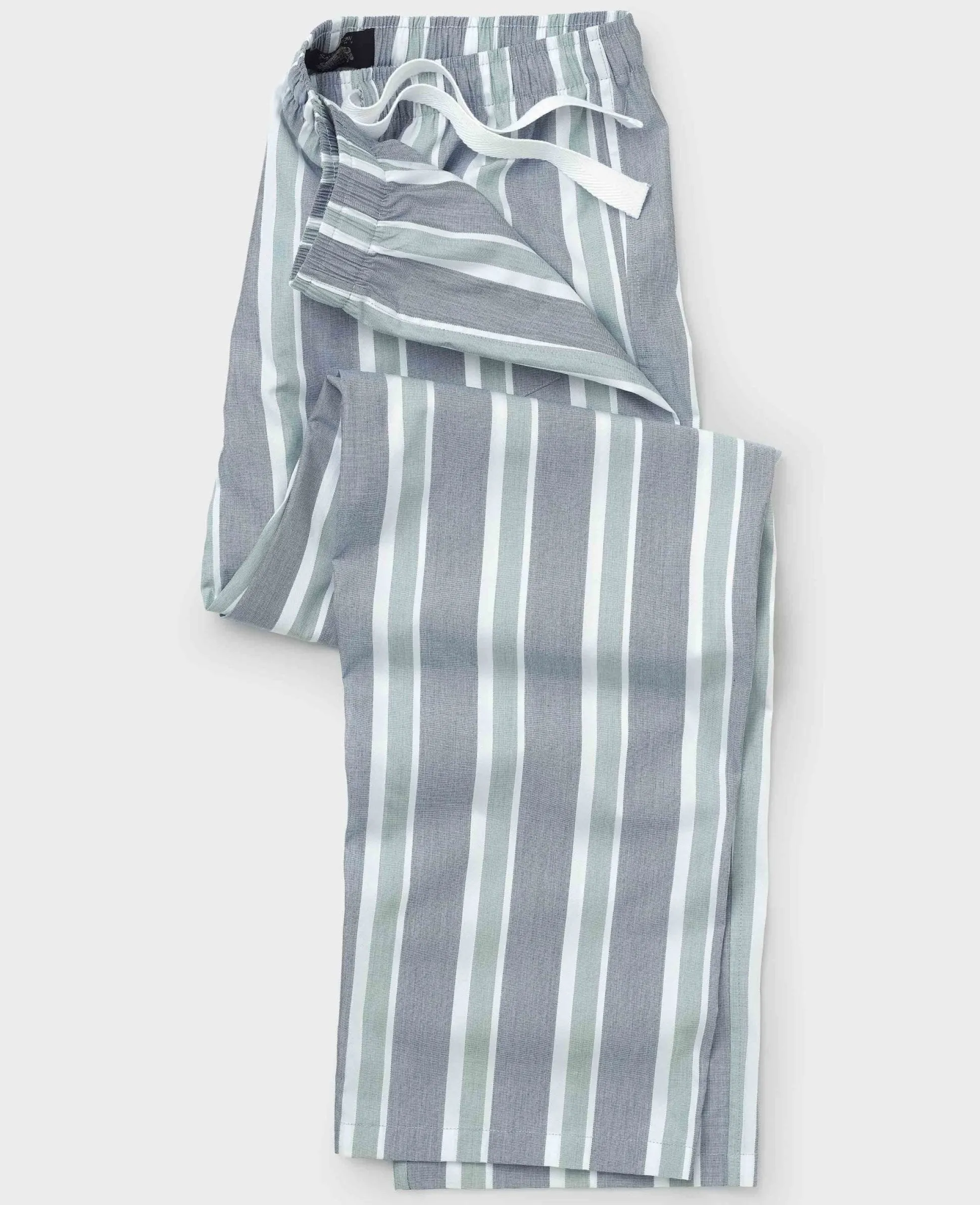 Blue Green Cotton Striped Lounge Pants