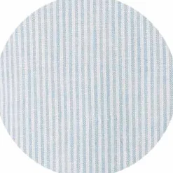 Blue Linen Cotton Stripe Classic Fit Grandad Collar Casual Shirt
