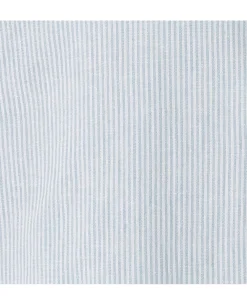 Blue Linen Cotton Stripe Classic Fit Grandad Collar Casual Shirt