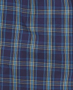 Blue Navy Check Cotton Lounge Shorts