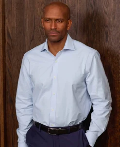 Blue Pinpoint Cotton Classic Fit Formal Shirt - Single Cuff
